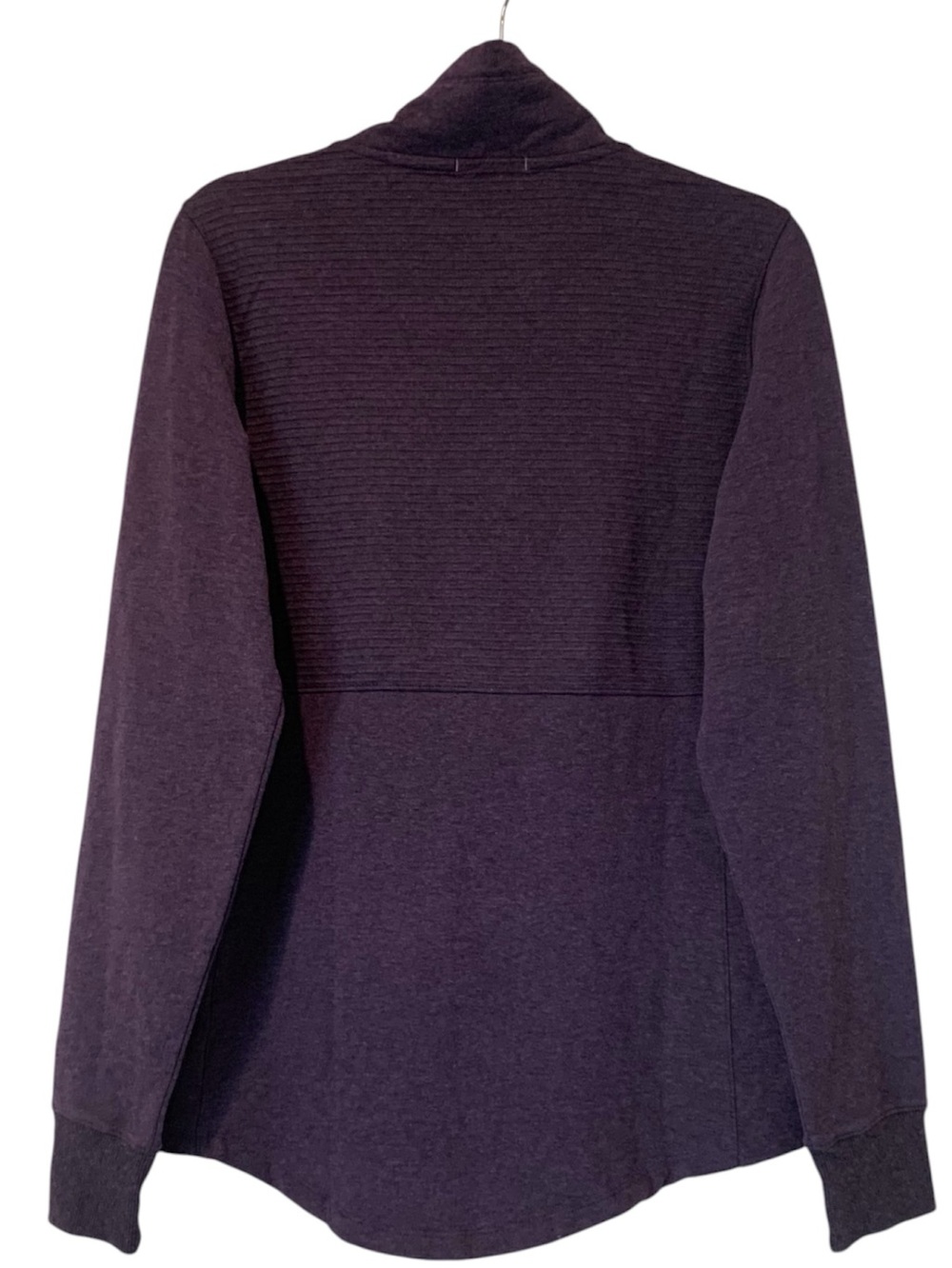 L.L. Bean NWT Cozy Mixed Knit Pullover Funnel Neck Purple Top Medium Tall MT - Picture 5 of 7